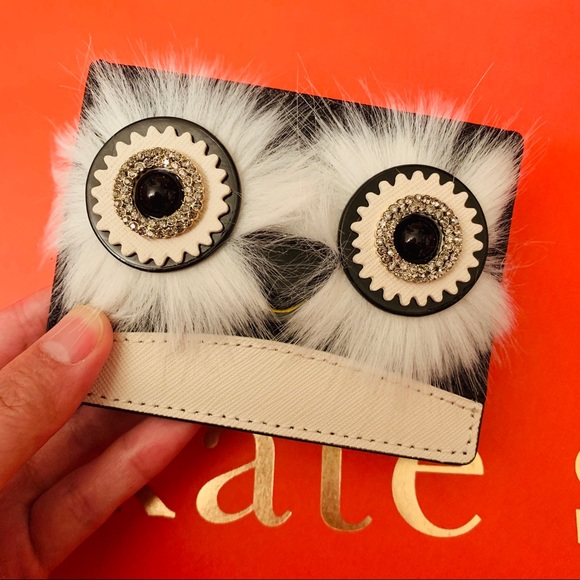 KATE SPADE DASHING BEAUTY BLACK PENGUIN CARDHOLDER - Picture 3 of 8